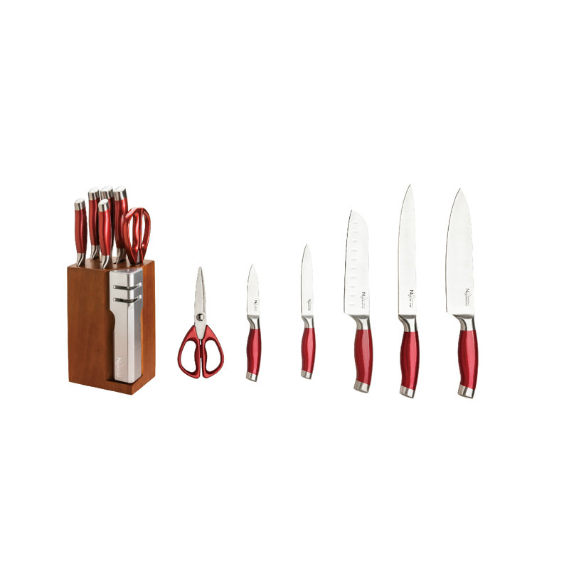 New England Cutlery 7 Piece Stainless Steel Cutlery Knife Block Set